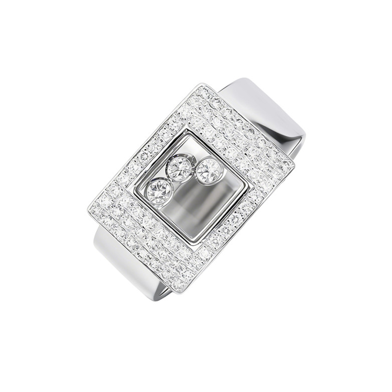 Bague CHOPARD Happy Diamond Curve diamants 0.72 carat Comme neuf -  reconditionné disponible sur Gemme Les Bijoux